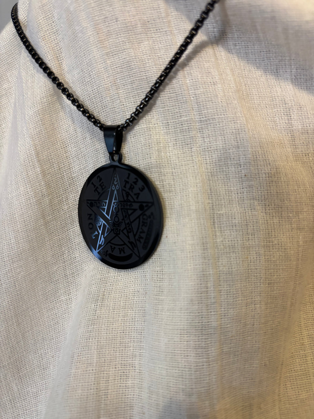 Tetragrammaton Protective Necklace - Charcoal
