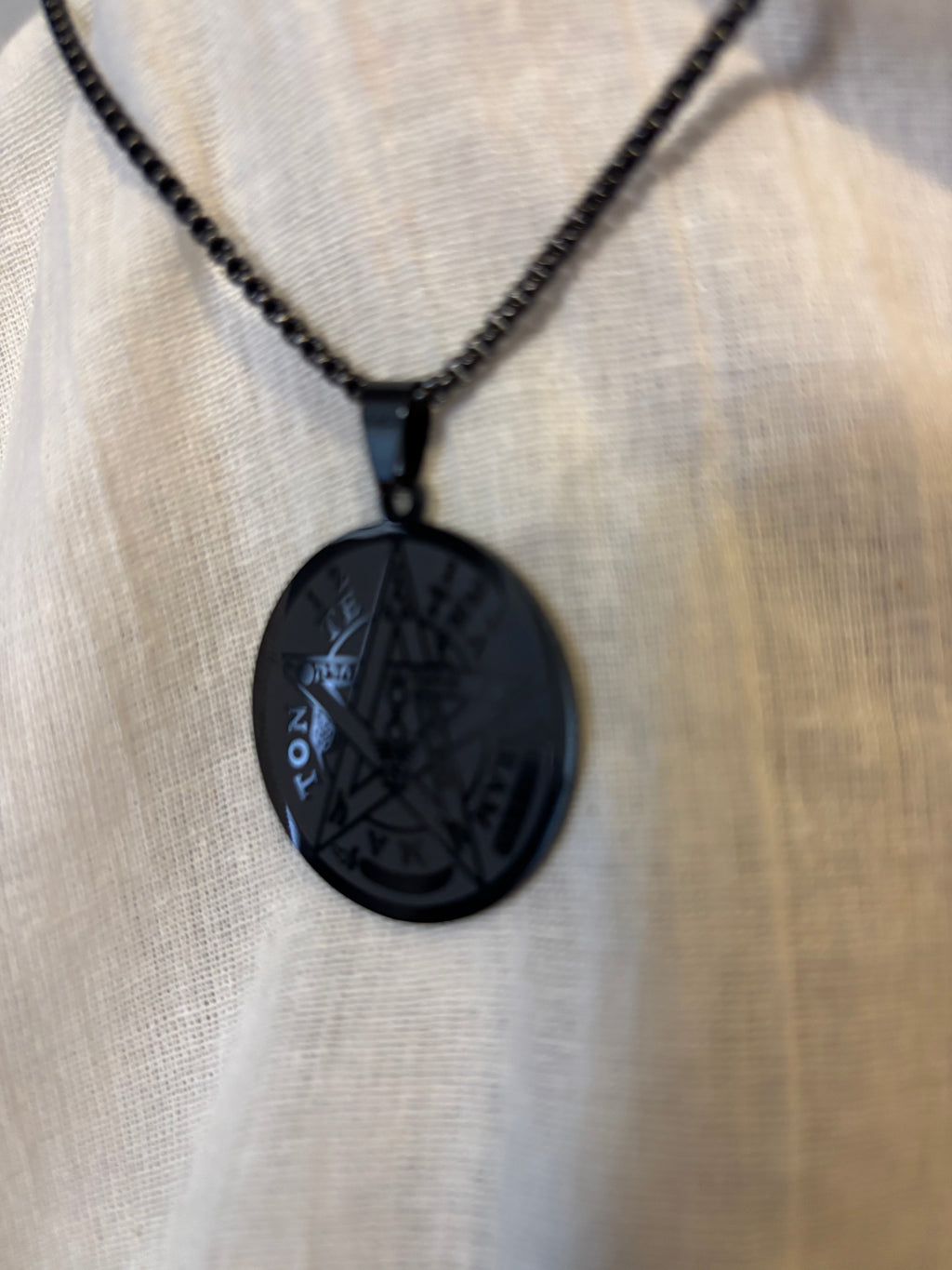 Tetragrammaton Protective Necklace - Charcoal