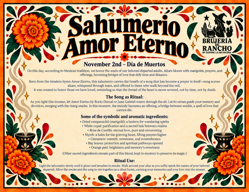 Amor Eterno Sahumerio – Día de Muertos Memorial Incense for Ancestral Altars and Ofrendas