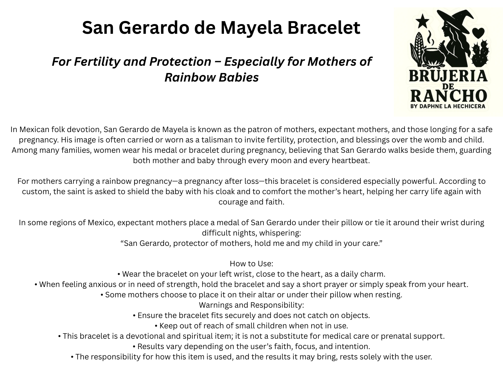 Pulsera San Gerardo de Mayela